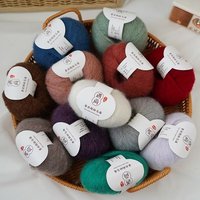Fil mélangé 30% soie de mûrier 70% mohair superfin, tricoté à la main, écharpe en tricot, anti-boulochage, technologie OE, fil mélangé teint