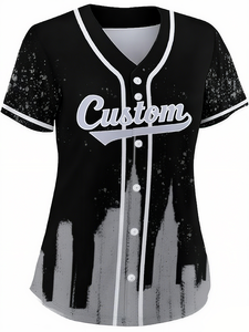 Maillot de baseball avec boutons sur le devant et couture moderne Maillot de rue tendance Style uniforme de baseball - Product Image 3