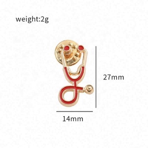 Hospital Chapéu Pin Emblemas Designer Esmalte Pin Auscultador Broche Desenhos Animados Enfermeira Médico Echometer Esmalte Pinos Lapela Estetoscópio - Product Image 5