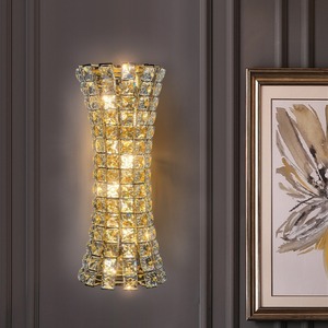 Mới sang trọng thiết kế phong cách pha lê Đèn tường sang trọng có thể truy cập dẫn ánh sáng cho phòng khách phòng ngủ khách sạn cầu thang trang trí 110V - Product Image 2