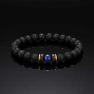 Perles de 8 mm en jaspe naturel, pierre précieuse, avec entretoise en alliage de cuivre doré et bois, pour la somnifération et l'aide au sommeil, perles lâches pour bracelets pour hommes - Product Image 2
