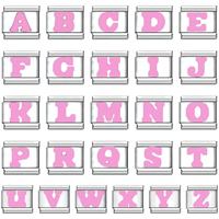 Bracelet à breloques élégant bleu ciel avec 26 lettres de l'alphabet italien (A-Z), idéal pour la fabrication de bijoux DIY en acier inoxydable