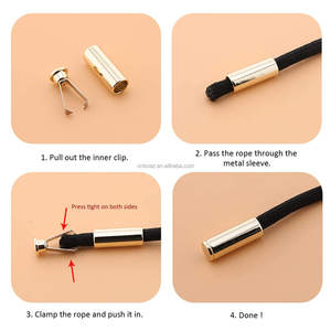 Mới tùy chỉnh Áo khoác màu dây rút dây đàn hồi cuối mùa xuân khóa dây kim loại khóa Stopper dây kết thúc - Product Image 6