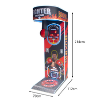 Machine de jeu d'arcade électronique de type sac de frappe pour sports de boxe, de l'usine de Guangzhou, avec interface en anglais, garantie 1 an, pour divertissements de rue, à monnayeur