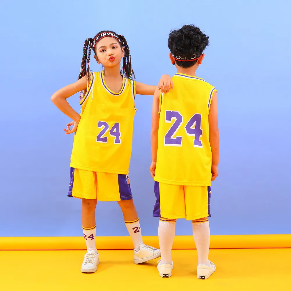 Children's L-k K-b 24 jersey children's basketball jersey tank top Boys and girls' performance competition training team