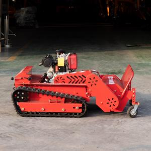 HT800 petit robot coupe-herbe Diesel largeur de coupe 80cm 100cm 120cm télécommande sur chenilles tondeuse à gazon tondeuse à fléaux - Product Image 1
