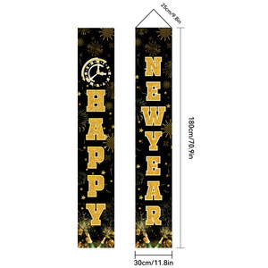 Khớp nối giáng sinh và năm mới, trang trí tiệc lễ hội, cờ, rèm cho đếm ngược năm mới - Product Image 6