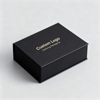 Caja rígida negra personalizada de alta calidad, embalaje personalizado plegable, caja rígida de cartón, caja de regalo para ropa con tinta de soja