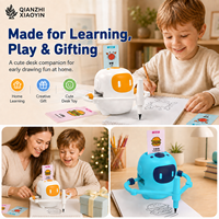 Robot de Dessin pour Enfants avec Guide par Carte, Bras de Dessin Stable, Rechargeable 18650, Bleu et Blanc, Âges 4-12, Cadeau Éducatif Créatif