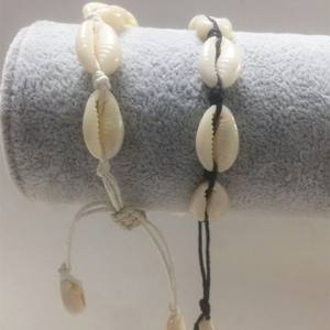 Tobillera Tejida a Mano con Conchas Marinas Naturales, Cuerda Blanca, Joyería Casual Unisex, Origen Yiwu X0096 - Product Image 2