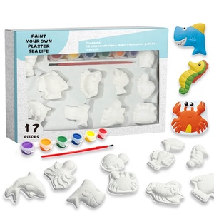 Vente en gros de 10 pièces de moules en plâtre pour la création de vie marine, kit de peinture en gypse pour enfants - Product Image 1