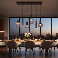 Nouvelle lampe suspendue en verre design tendance pour restaurant, salle à manger, décoration intérieure, luminaire suspendu