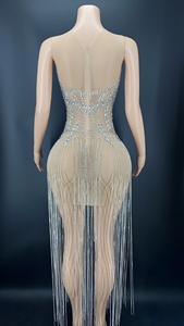 Nightclub Gogo Show <strong>Dress</strong> Crystal Applique Diamond Tassel Prom <strong>Dresses</strong> <strong>Debut</strong> Evening Gown Singer Club Party <strong>Dress</strong> - Product Image 2