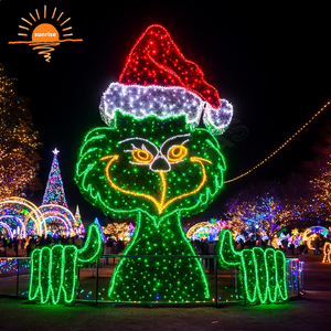 Decoración navideña clásica, suministros de iluminación de paisaje de alta calidad, impermeable IP65, diseño gigante de <span class=keywords><strong>Grinch</strong></span>, decoración 3D - Product Image 2