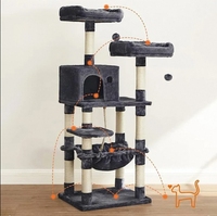 Fabricant de tour d'arbre à chat en peluche gris foncé de luxe sur mesure grattoir pour chats modernes vente en gros