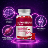 Gummies de citrate de magnésium 400 mg – Complément anti-stress pour la relaxation musculaire et la force osseuse