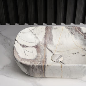 Lavabo de baño de diseño moderno europeo, precio competitivo, baño de cerámica para hoteles y villas, Mostrador de estilo mármol - Product Image 5