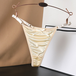Lencería Elegante de Satén para Mujer, Tirantes Ajustables, Tanga de Cintura Baja, Transpirable, de Seda de Hielo, Ropa Interior Femenina - Product Image 1