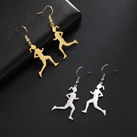 Pendientes de Acero Inoxidable para Mujer, Regalo de Cumpleaños, Deportes, Correr, Trotar, Ejercicio, Joyería al por Mayor
