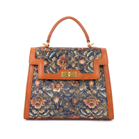 Sac à main vintage à motif floral, sac à bandoulière en cuir de vachette pour femme, idéal pour les trajets quotidiens