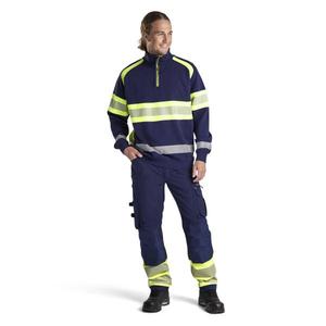 BLAKLADER - 119316428933D84 Pantalones elásticos de 4 vías Hi-Vis sin bolsillos para clavos Azul marino/Amarillo ROPA DE TRABAJO DE LA HI-VIS - Product Image 3
