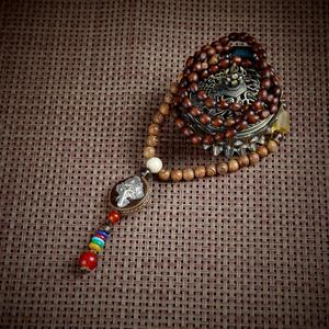 手工复古民族佛教长珠链佛德木珠吊坠项链 - Product Image 4