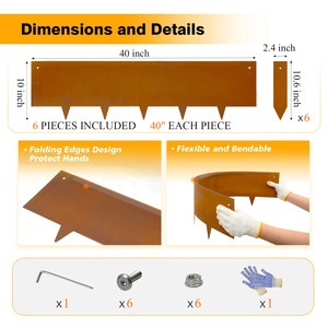ขอบเหล็กคอร์เทนขัดสนิมคุณภาพสูง ขอบตกแต่งสวนแบบกำหนดเอง - Product Image 4