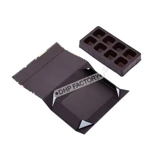 Özel baskılı lüks kitap şekilli katlanır çikolata ambalaj toplu sert kağıt manyetik hediye paketleme çikolata kutusu