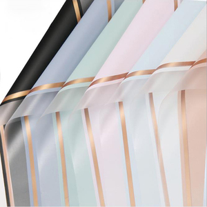 Shinewrap Factory Wholesale Pure Color Golden Edge Flower Wrapping Paper Luxury DIY Crafts Gift Packaging Flower Wrapping Paper