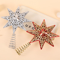 Décoration de sommet de sapin de Noël 20 cm, pentagramme 3D en plastique, style moderne minimaliste, ornement mural