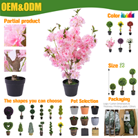 Pohon Bunga Sakura Buatan 90cm 3ft Warna Pink, Pohon Bunga Tiruan Realistis untuk Dekorasi Dalam & Luar Ruangan, Rumah, Pernikahan, Acara