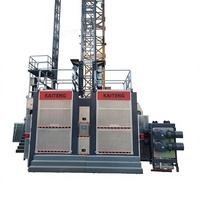Monte-charge Électrique Anti-Chute SC200/200 pour Chantier, Élévateur de Construction avec Cage Galvanisée, Système de Protection Contre les Surcharges, Moteur Haute Performance