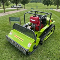 Mesin Pemotong Rumput Crawler Jarak Jauh 400m 24V 800W Motor Ganda 800mm dengan Generator Pemanjang Jangkauan untuk Penggunaan di Kebun