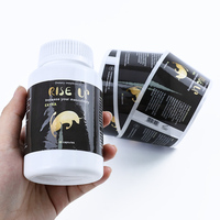 Autocollant privé des étiquettes d'emballage en feuille d'or imperméable en vinyle multivitaminé d'ingrédients naturels personnalisés de vitamines de santé