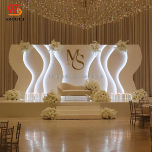 Telón de Fondo de Escenario LED de Acrílico Blanco para Decoración de Recepciones de Bodas en Hoteles de Lujo, Gran Venta - Product Image 1
