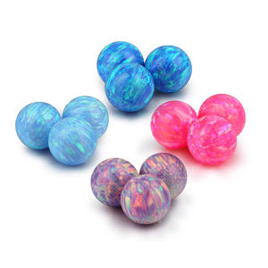 卸売 ボールオパールビーズ 2mm 3mm 4mm 5mm 6mm 合成ファイアオパール フルホール/ハーフホール/穴なし オパールストーン 価格 - Product Image 1