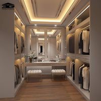 Magnifique placard de rangement moderne style aristocratique armoires personnalisées meubles de chambre à coucher avec LED