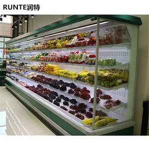 Frigorifero aperto del refrigeratore del supermercato, vetrina multideck, supermercato