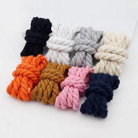 Lacets de qualité supérieure en coton 8 mm, multifonctionnels, ronds, colorés, plus épais, blancs, à trois brins torsadés pour baskets