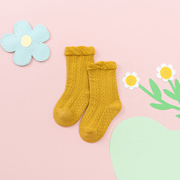 Chaussettes bébé automne-hiver 0-3 mois antidérapantes, chaussettes mi-hautes à motif dessin animé