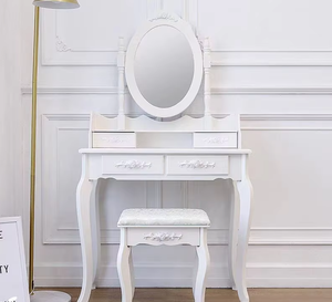 Taburete de <span class=keywords><strong>tocador</strong></span> de lujo europeo para el hogar, taburete de <span class=keywords><strong>tocador</strong></span> de lujo blanco, mesa de peinado - Product Image 3