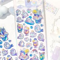 Xiaomengke Nuevo Estilo JH96W Pegatinas de PVC en Relieve 3D DIY con Diseño Lindo, Calcomanías de Animales Pequeños de Dibujos Animados Cortadas con Láser