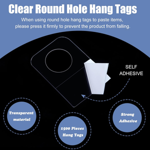 <b>Hook</b> Hang Tabs Round Hole Self Adhesive Hanging Tabs Heavy Duty Sticky Adhesive Hang Tags for Retail <b>Displays</b> - Product Image 4