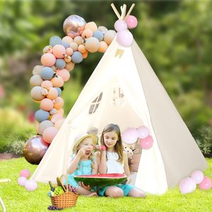 Blanco Beige Dormitorios Tiendas de campaña Sleepover Niño Tienda de campaña interior Niños Niñas Juguete Casa de juegos de madera para niños - Product Image 4