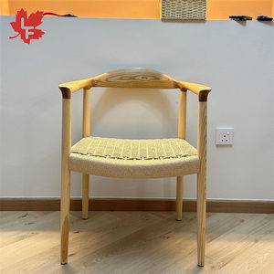 Ghế ăn phòng ăn bằng gỗ nguyên khối mây đan cao cấp, nội thất chất lượng cao, ghế tay vịn gỗ nguyên khối kiểu Kennedy, Hans Wegner - Product Image 4