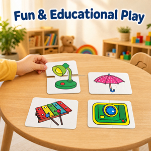 32 cartes flash de puzzle assorties pour enfants, jouets éducatifs précoces pour tout-petits, cartes de jeu pour l'apprentissage et la reconnaissance du vocabulaire quotidien - Product Image 5