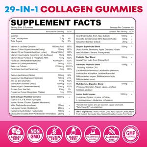 Gomitas de Colágeno con Biotina, Péptidos de Colágeno Marino Hidrolizado, Vitamina C, para el Crecimiento del Cabello, Hidratación de la Piel, Sin Gluten, Sin OMG, Productos de Belleza - Product Image 2