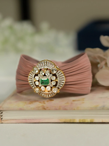 Bracelet en maille Royal Blush Danta Gems, élégant et luxueux, inspiré des créations de designers, doré, fait main, pour femme, idéal pour les soirées. - Product Image 2