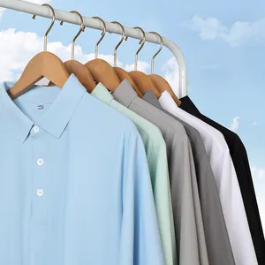 नई आगमन त्वरित सूखी बुना हुआ पुरुषों की पोलो शर्ट कढ़ाई लोगो के साथ पुरुषों के लिए कस्टम पोलो टी-शर्ट कपास एंटी-पिलिंग गोल्फ पोलो