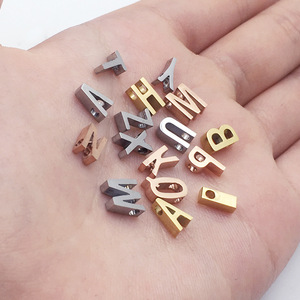 8mm DIY acier Inoxydable Minuscule Alphabet Lettre Initiale pour Nom DIY bracelet charmes - Product Image 3